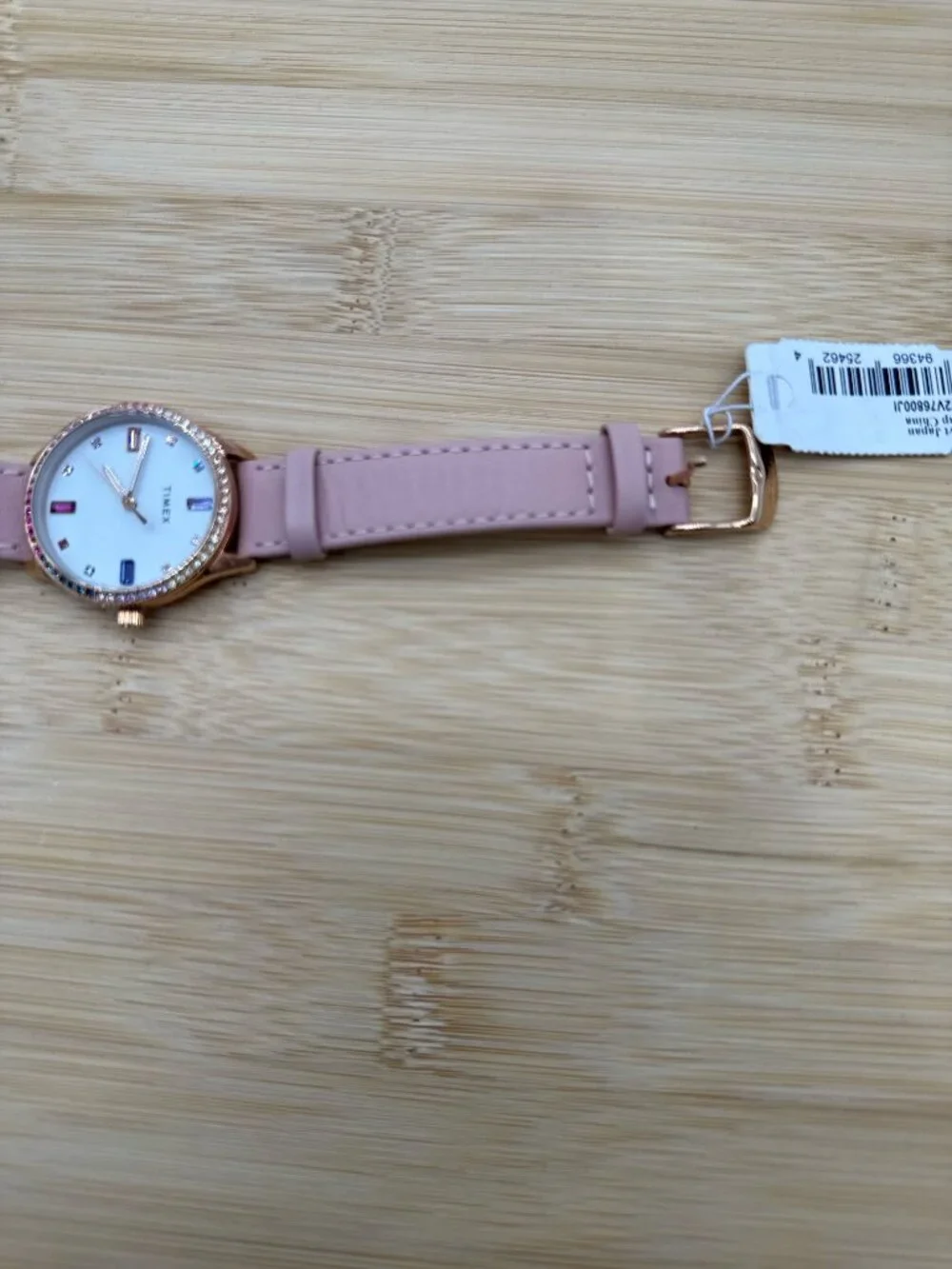 Timex Women Dress TW2V76800JI Rainbow Crystals 32mm Pink Leather Watch